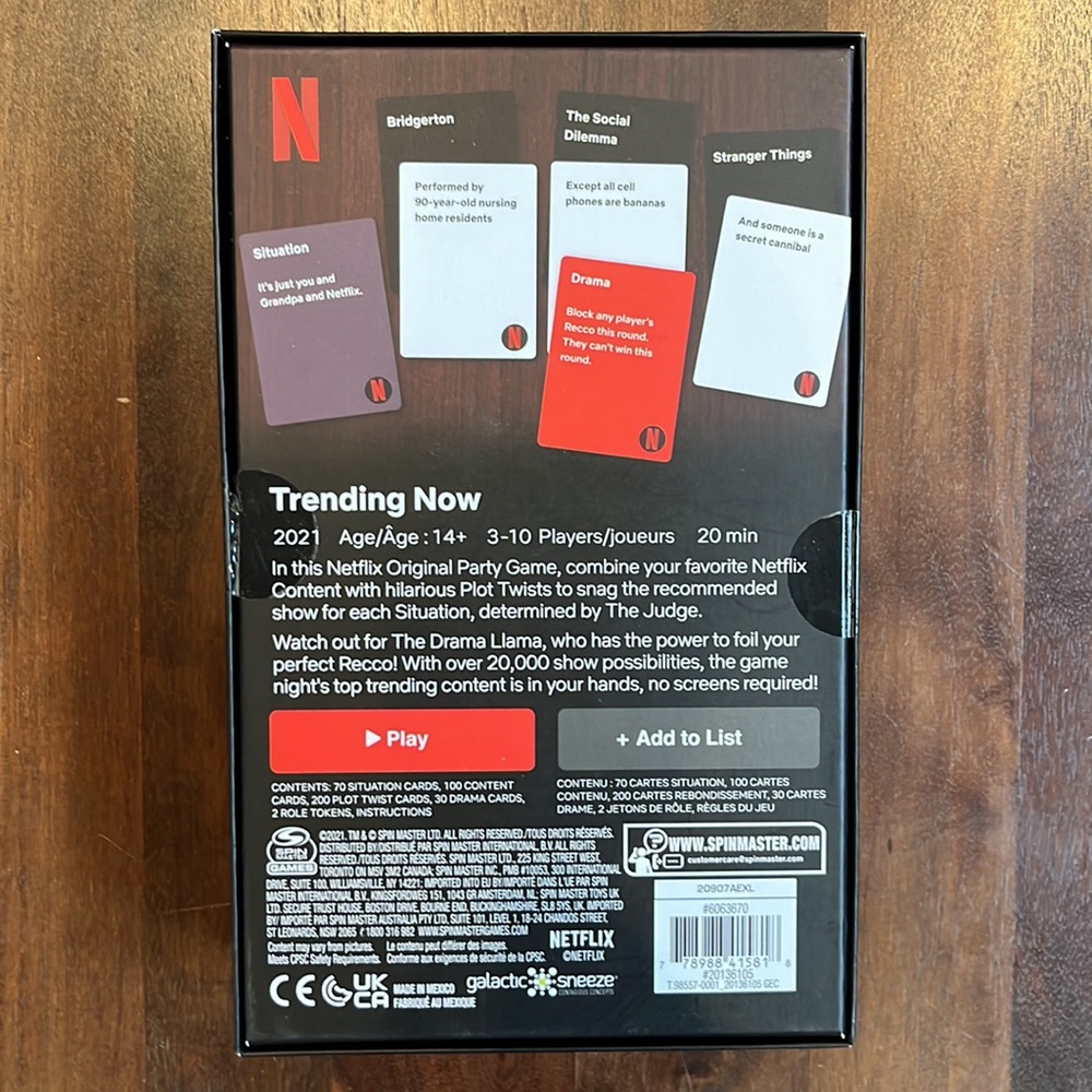 NETFLIX *TRENDING NOW* Party Game - Picture 2 of 2